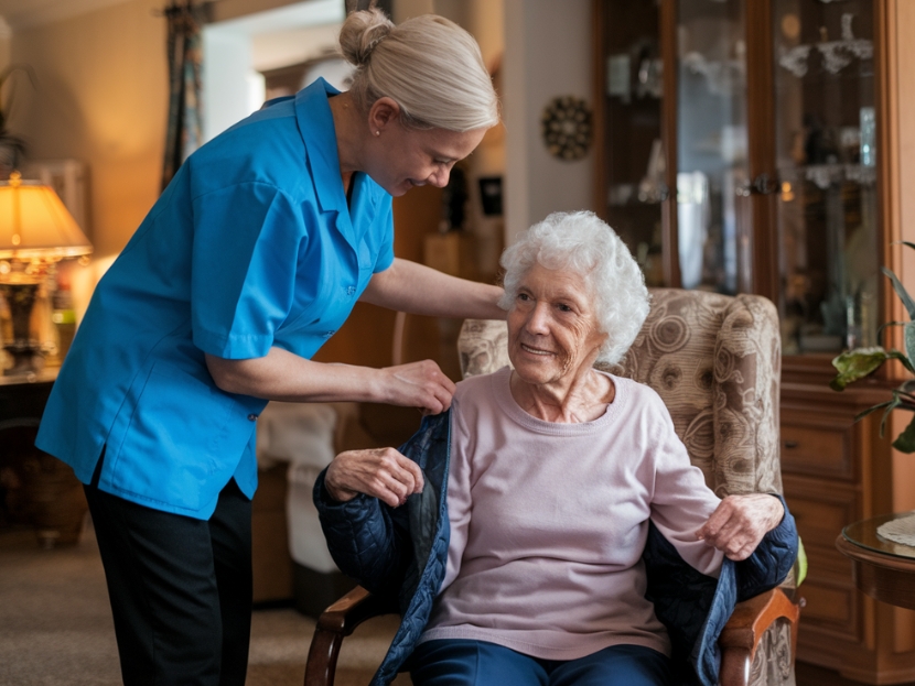 Alltagsbegleiter bei der Betreuung einer Seniorin